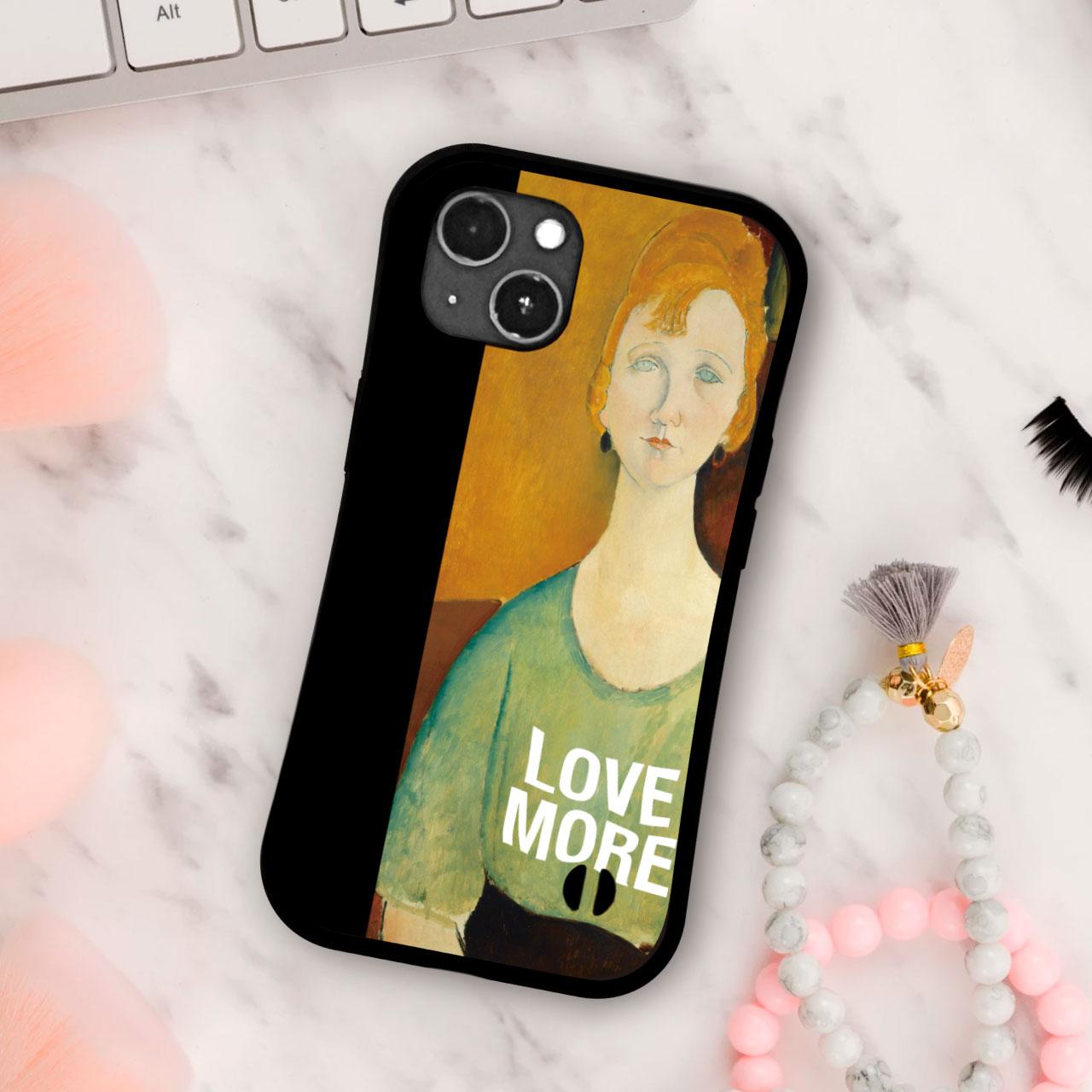 グリップケース iPhoneケース モディリアーニ　緑のブラウスの少女  耐衝撃 　ストラップホール | 2枚目