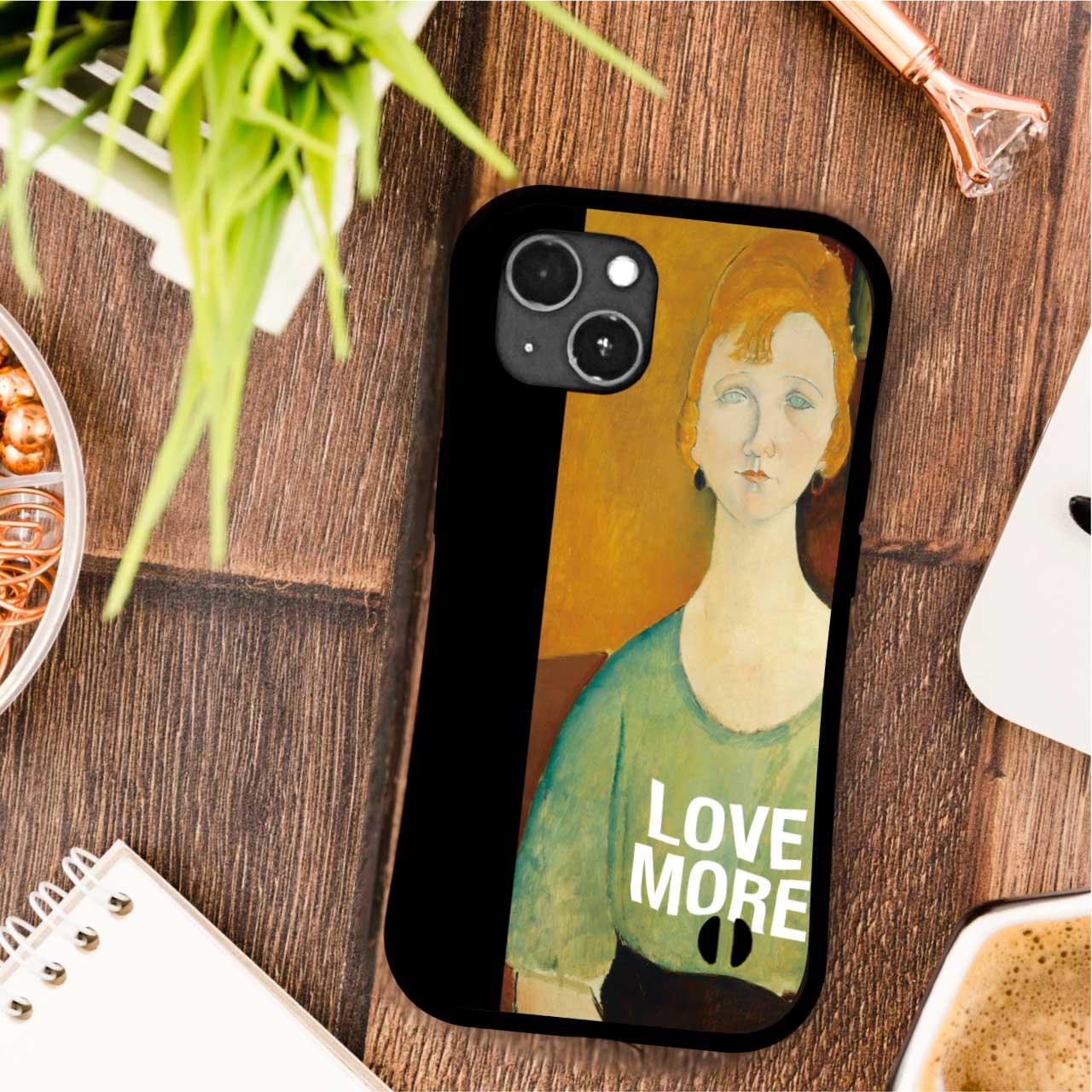 グリップケース iPhoneケース モディリアーニ　緑のブラウスの少女  耐衝撃 　ストラップホール | 3枚目