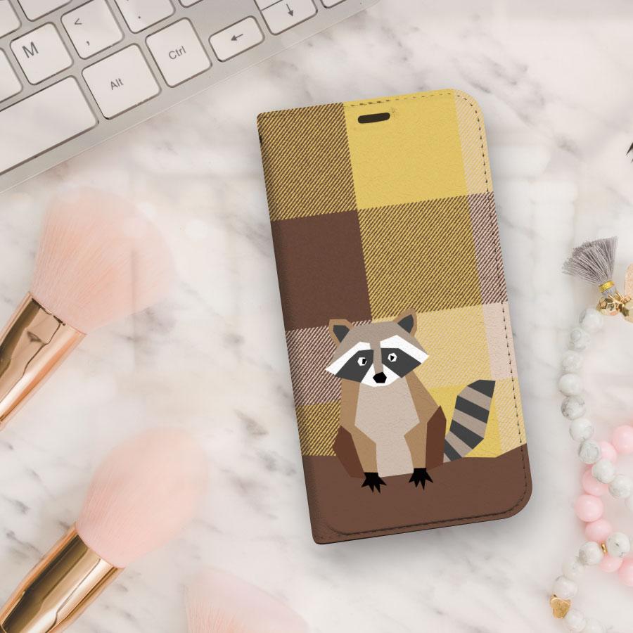 アライグマ  ベルトなし 手帳型 ケース ハリネズミ　イラスト  帯なし ベルトレス iPhone ケース カバー | 3枚目