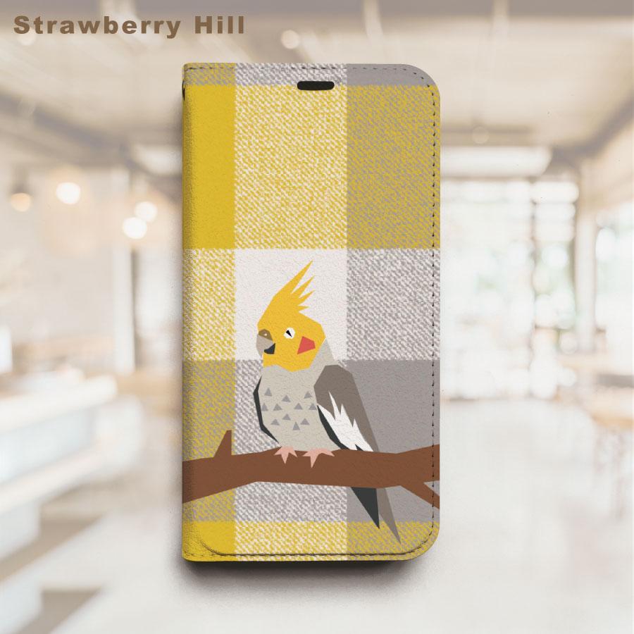 オカメインコ　ベルトなし 手帳型 ケース ハリネズミ　イラスト  帯なし ベルトレス iPhone ケース カバ1枚目の画像