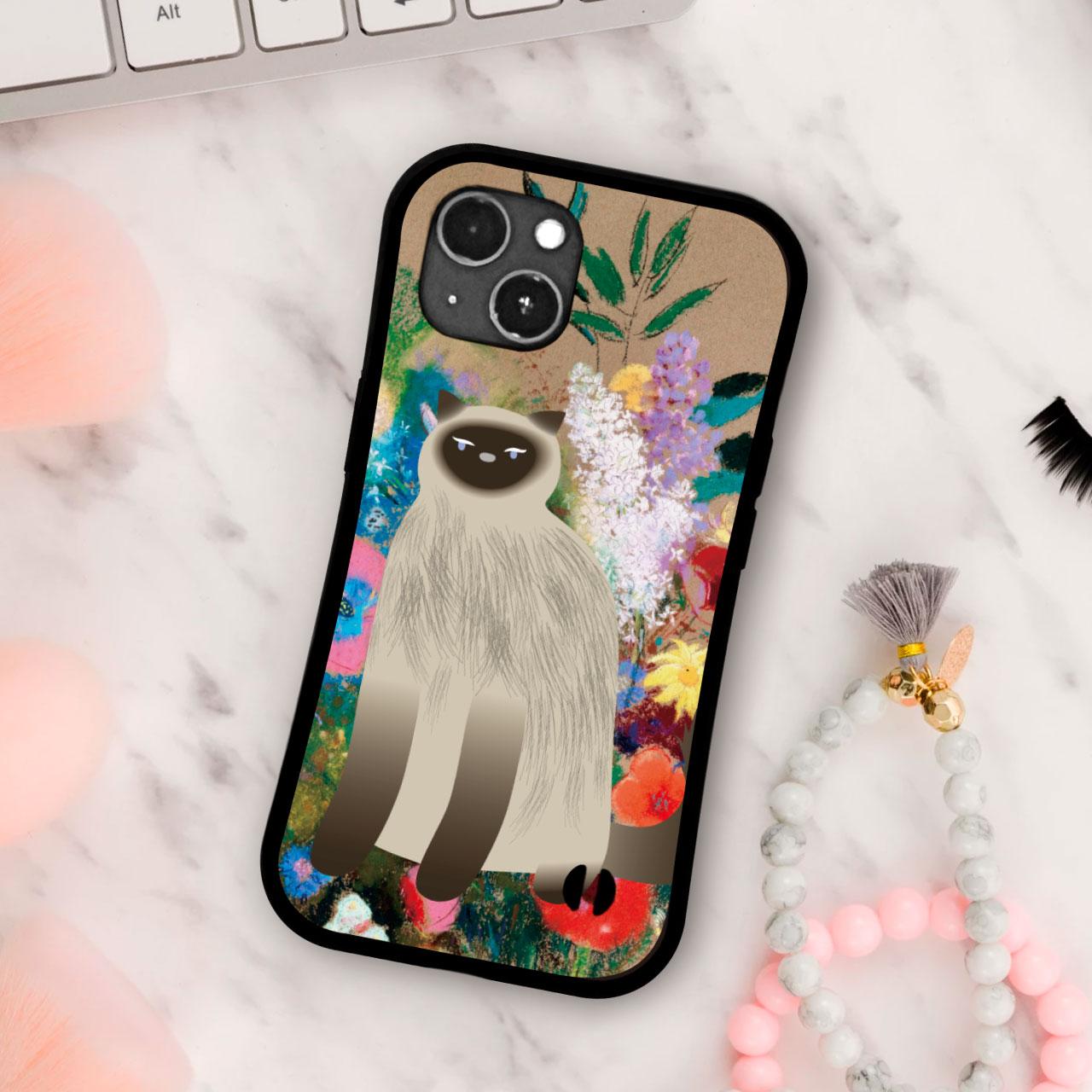 グリップケース iPhoneケース 猫 ヒマラヤン  耐衝撃 　ストラップホール | 2枚目