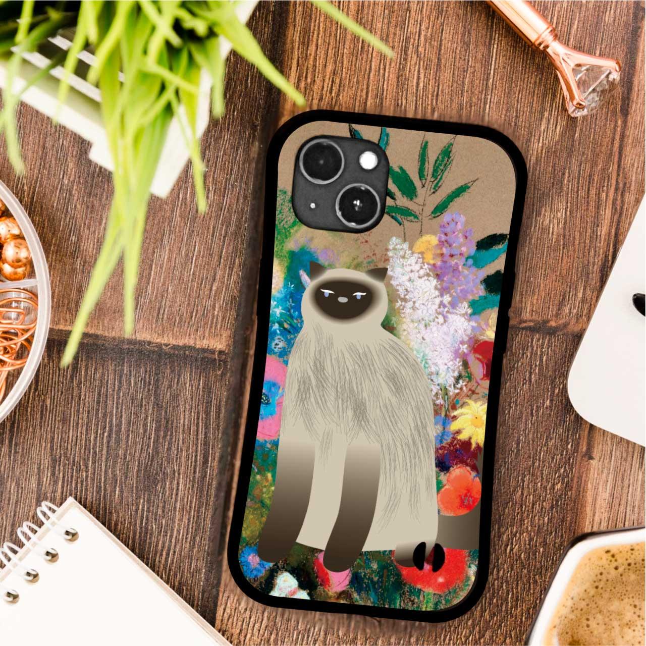 グリップケース iPhoneケース 猫 ヒマラヤン  耐衝撃 　ストラップホール | 3枚目