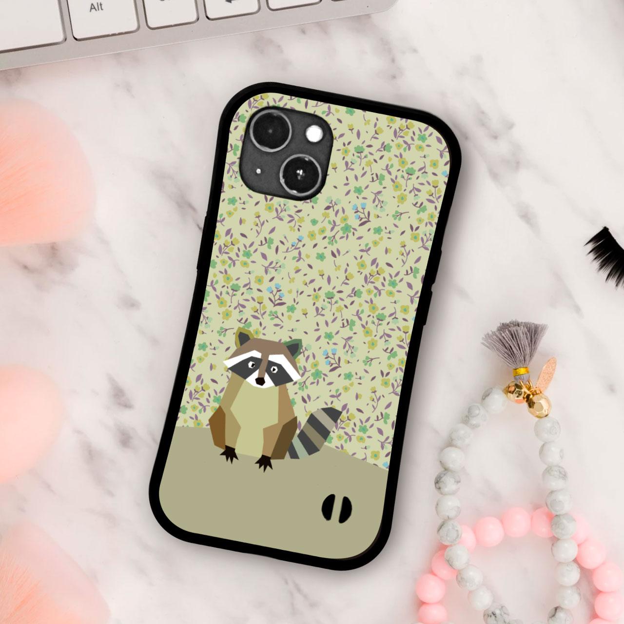 グリップケース iPhoneケース アライグマ  耐衝撃 　ストラップホール | 2枚目