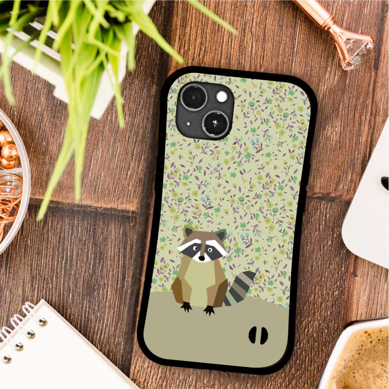 グリップケース iPhoneケース アライグマ  耐衝撃 　ストラップホール | 3枚目