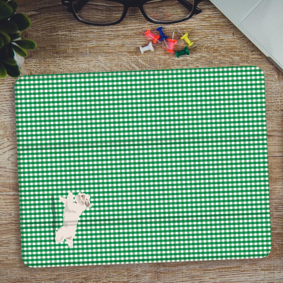 ダッシュする 犬 ✖️ ギンガムチェック  iPadケース ペン収納 軽量 背面クリア あいぱっどけーす スタンド機能 | 3枚目