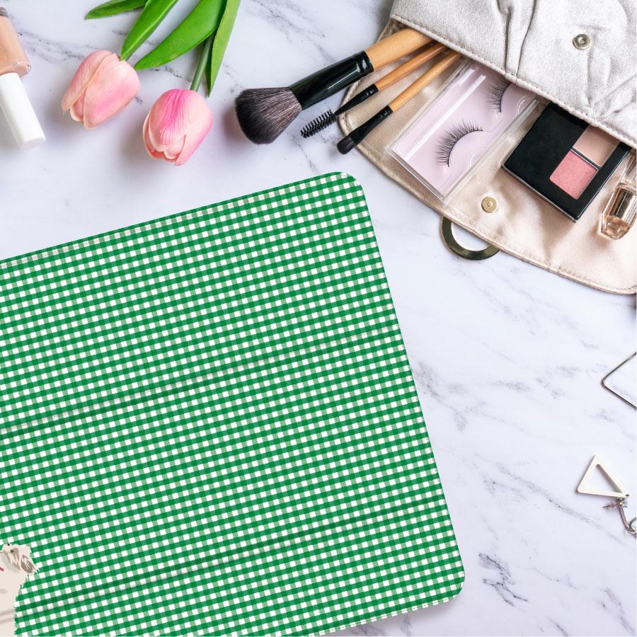 ダッシュする 犬 ✖️ ギンガムチェック  iPadケース ペン収納 軽量 背面クリア あいぱっどけーす スタンド機能 | 4枚目