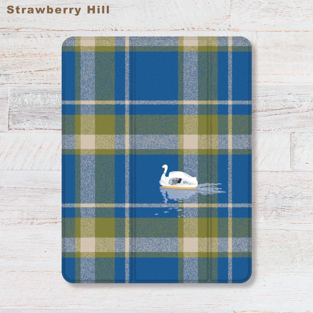 スワンポート ✖️ チェック  iPadケース ペン収納 軽量 背面クリア あいぱっどけーす スタンド機能1枚目の画像