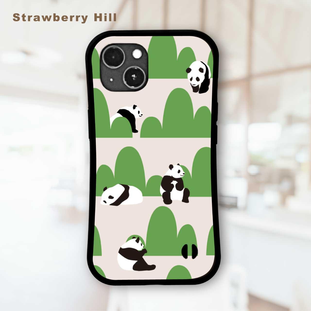 グリップケース iPhoneケース パンダ  耐衝撃 　ストラップホール1枚目の画像