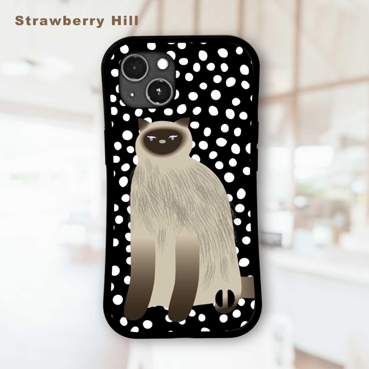 グリップケース iPhoneケース 猫 ヒマラヤン  耐衝撃 　ストラップホール1枚目の画像