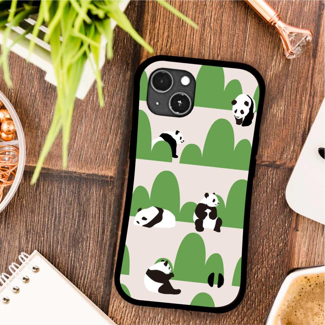 グリップケース iPhoneケース パンダ 耐衝撃 ストラップホール | 2枚目