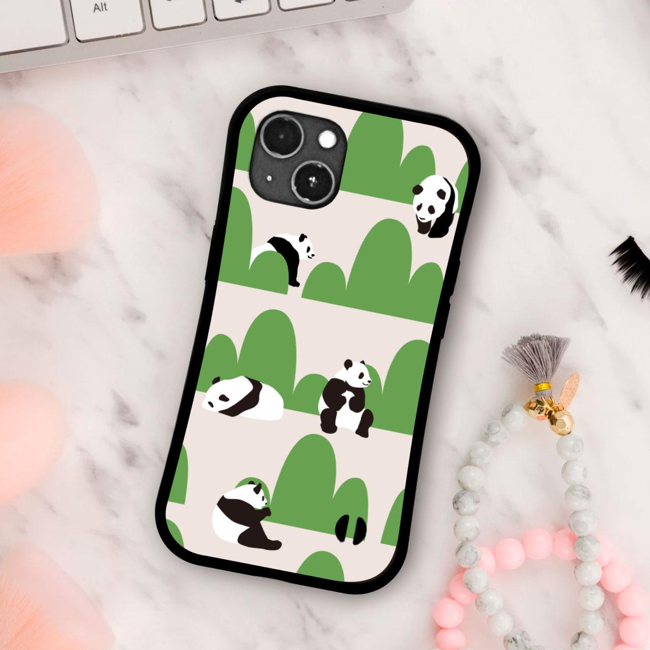 グリップケース iPhoneケース パンダ 耐衝撃 ストラップホール | 3枚目