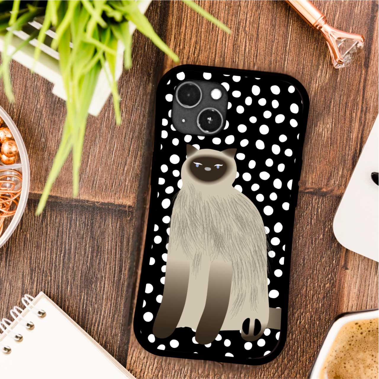 グリップケース iPhoneケース 猫 ヒマラヤン 耐衝撃 ストラップホール | 2枚目