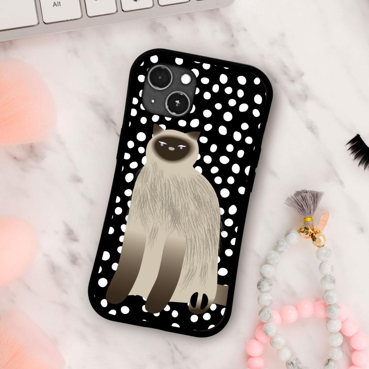 グリップケース iPhoneケース 猫 ヒマラヤン 耐衝撃 ストラップホール | 3枚目